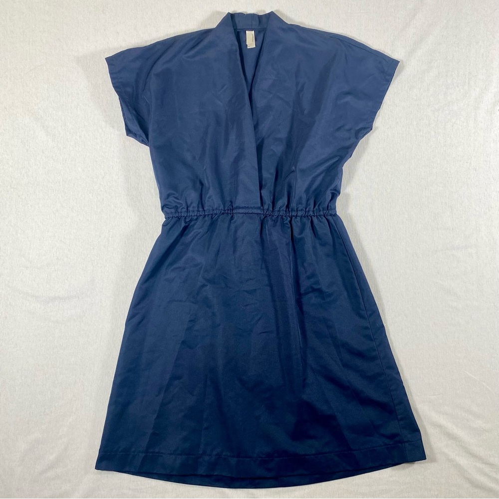 American Apparel M Navy Mini Dress with deep v neck and elastic waist